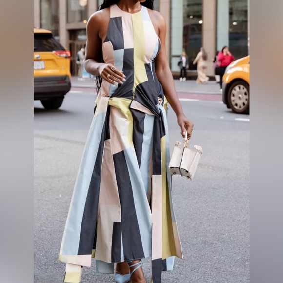 ASOS Edition Colorblock Dress - Picture 2 of 5